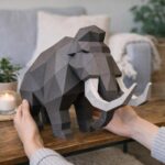 Papercraft de mammouth en origami