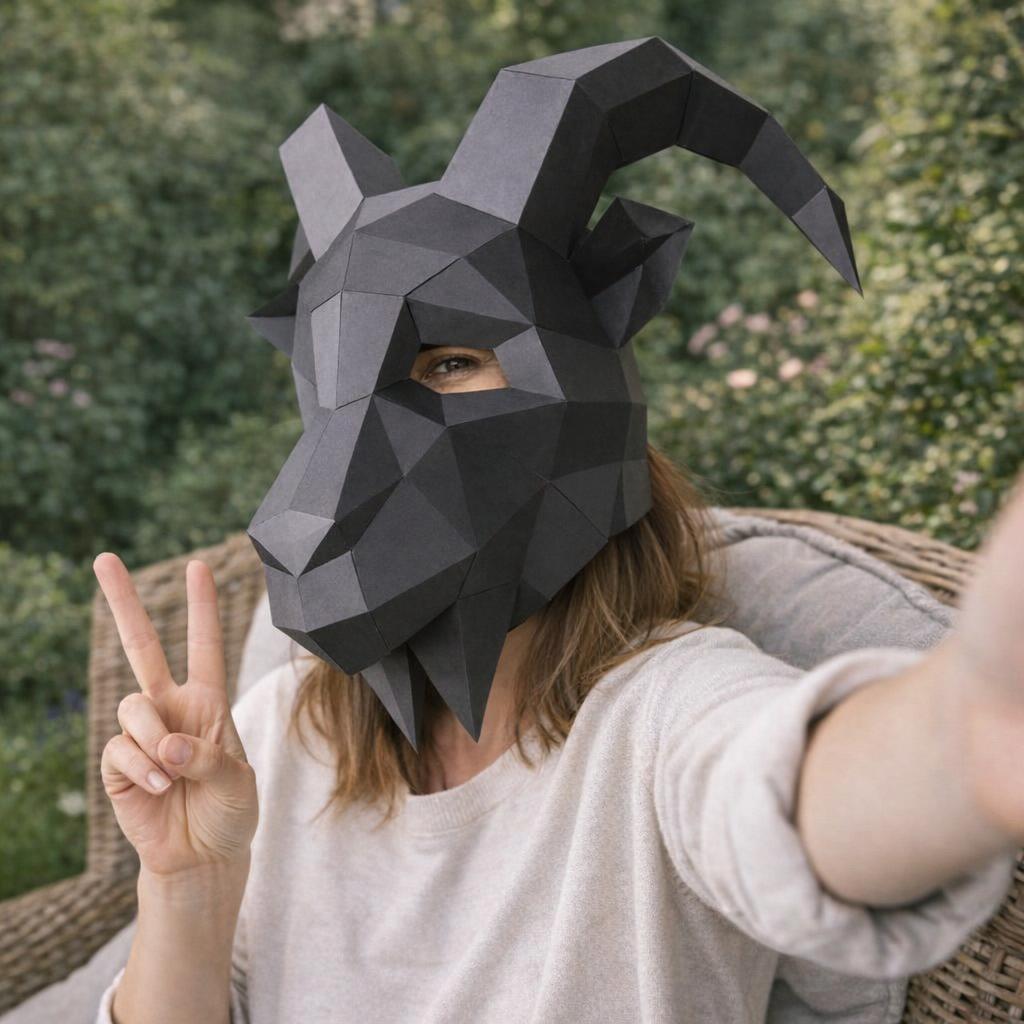 Papercraft de masque de chèvre en 3D
