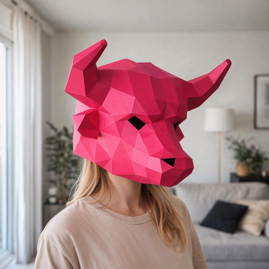 Papercraft de masque de taureau en 3D