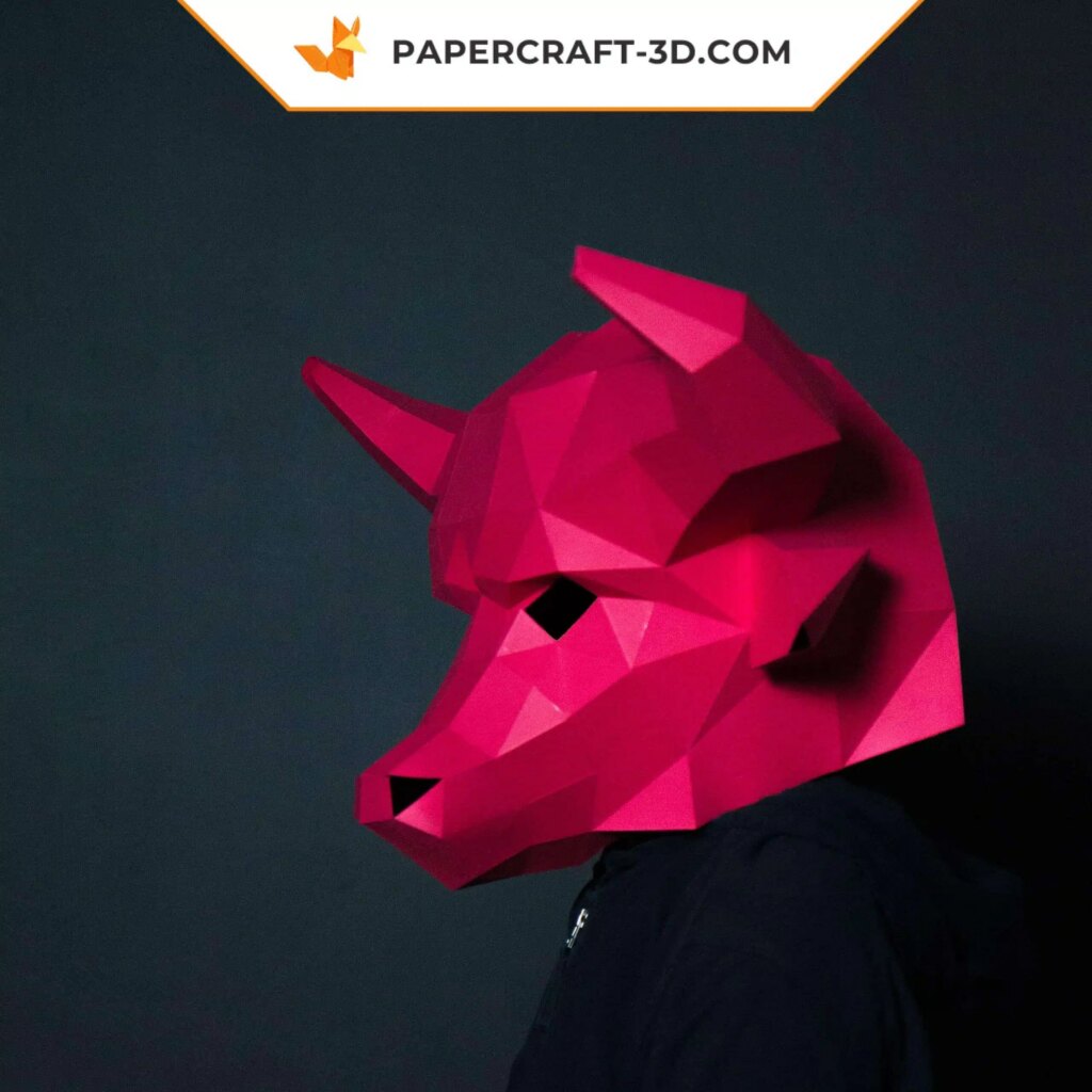 Papercraft de masque de taureau en 3D