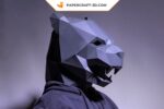 Papercraft de masque Panthère Noire en origami