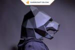 Papercraft de masque Panthère Noire en origami