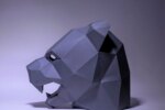 Papercraft de masque Panthère Noire en origami