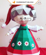 Papercraft de mère Noël en origami