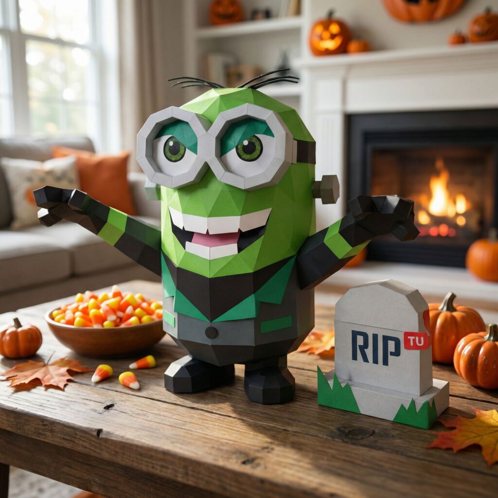 Papercraft de Minion Frankenstein en 3D