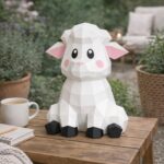 Papercraft de mouton assis en 3D