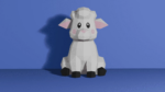 Papercraft de mouton assis en 3D