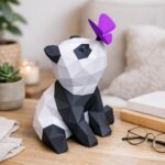 Papercraft de panda mignon et papillon en 3D