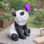 Papercraft de panda mignon et papillon en 3D