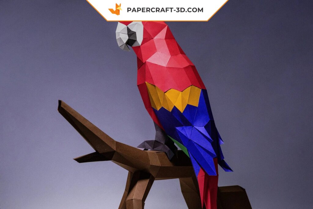 Papercraft de perroquet Ara en 3D