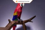 Papercraft de perroquet Ara en 3D