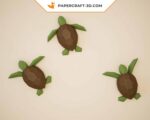 Papercraft de petites tortues marines murales en 3D