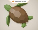 Papercraft de petites tortues marines murales en 3D