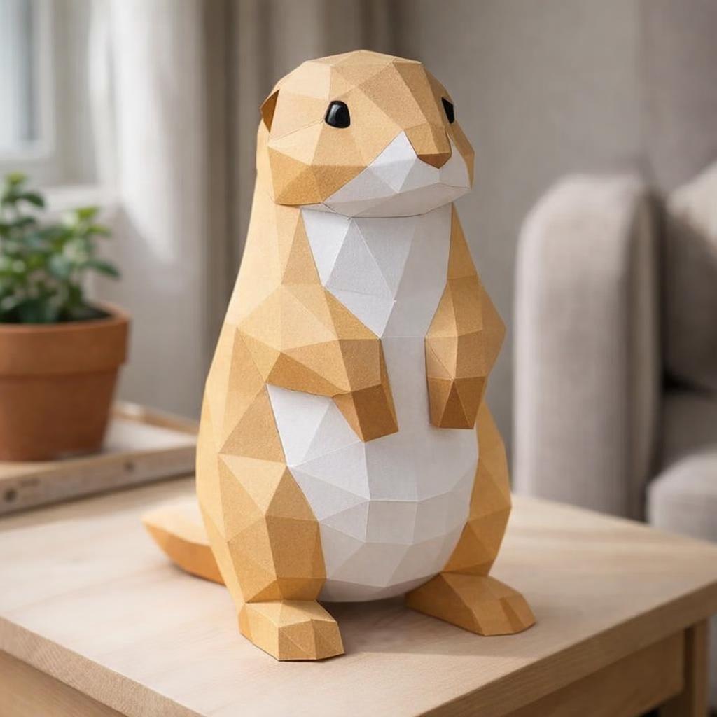 Papercraft de petits lapins debout en 3D