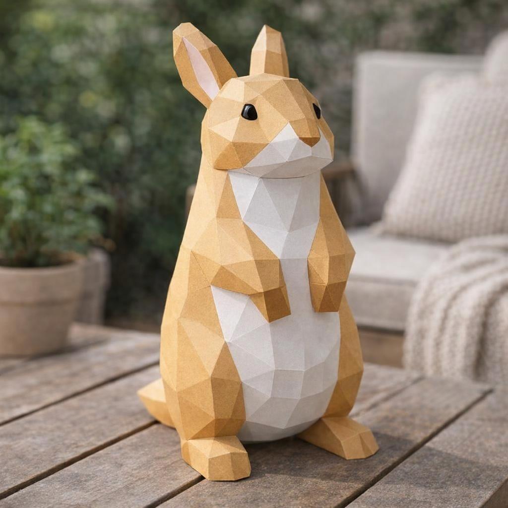 Papercraft de petits lapins debout en 3D Papercraft de petits lapins debout en 3D