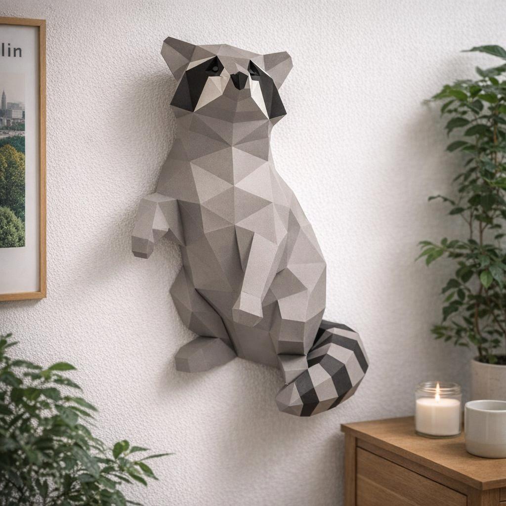 Papercraft de raton laveur en 3D