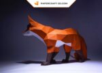 Papercraft de renard marchant en 3D
