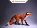Papercraft de renard marchant en 3D