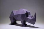 Papercraft de rhinocéros simpliste en 3D