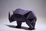 Papercraft de rhinocéros simpliste en 3D