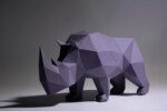 Papercraft de rhinocéros simpliste en 3D