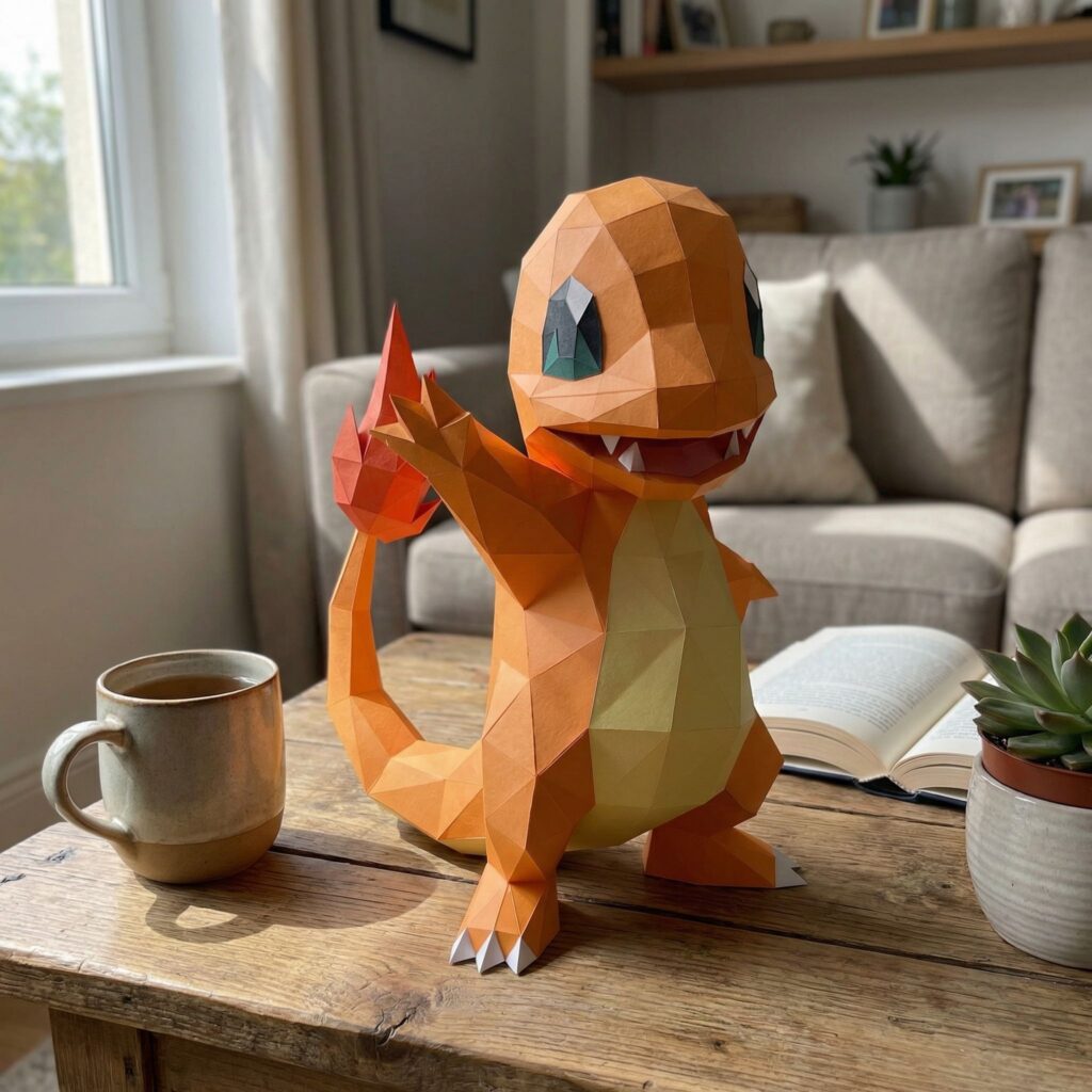 Papercraft de Salamèche Pokémon en origami