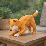 Papercraft de Shiba Inu qui fait la révérence en 3D