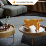 Papercraft de Shiba Inu qui fait la révérence en 3D