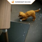 Papercraft de Shiba Inu qui fait la révérence en 3D
