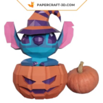 Papercraft de Stitch Halloween en origami