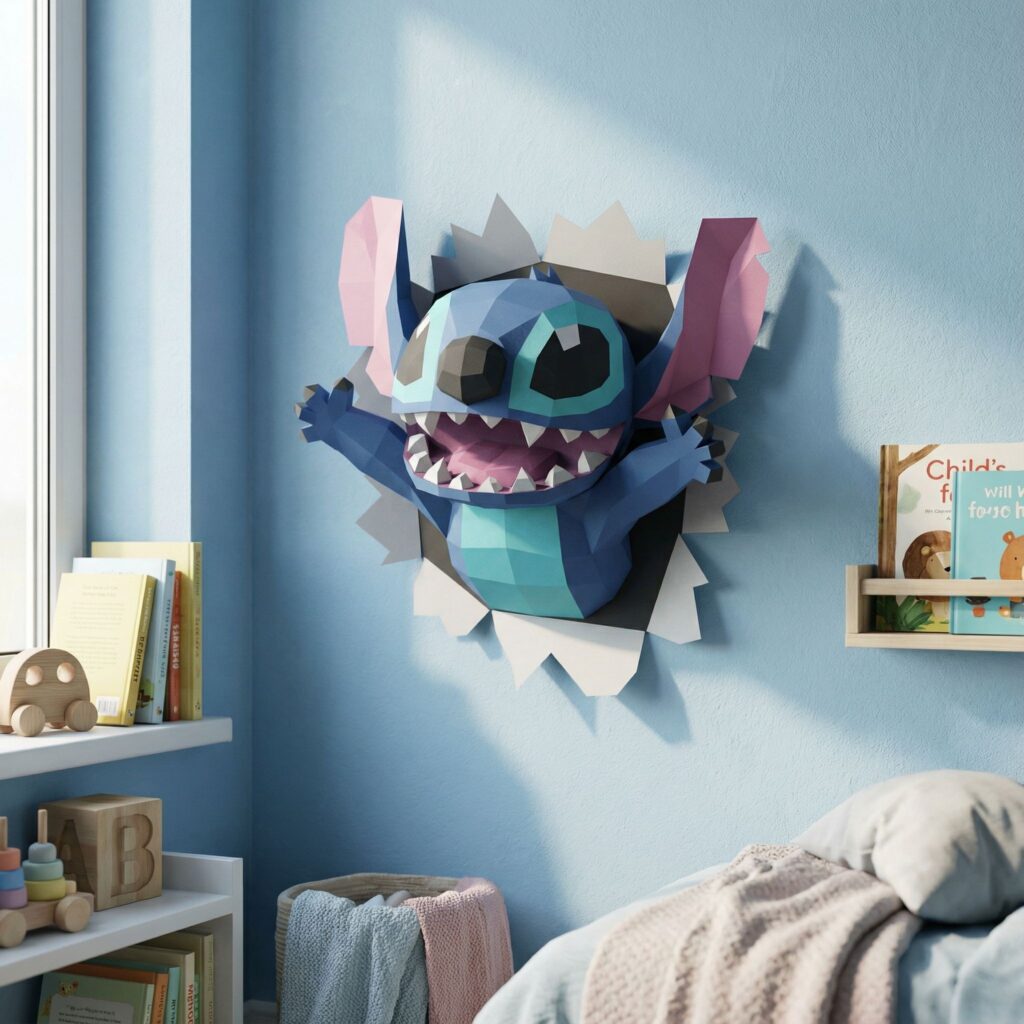 Papercraft de Stitch mural en 3D Papercraft de Stitch mural en 3D