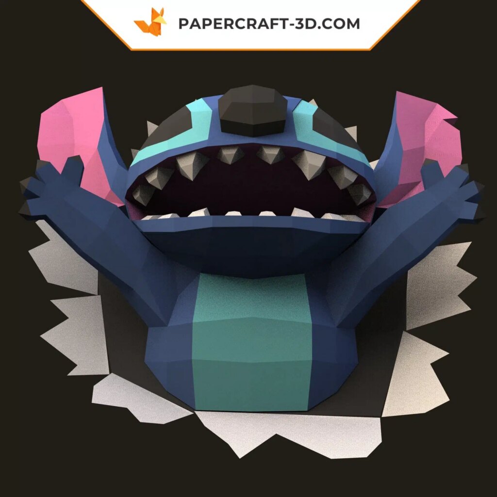 Papercraft de Stitch mural en 3D