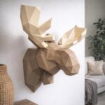 Papercraft de tête d'élan murale en 3D