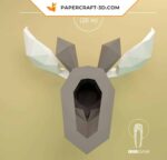 Papercraft de tête d'élan murale en 3D