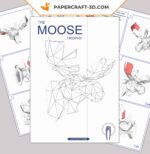 Papercraft de tête d'élan murale en 3D