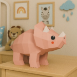 Papercraft de tricératops en 3D