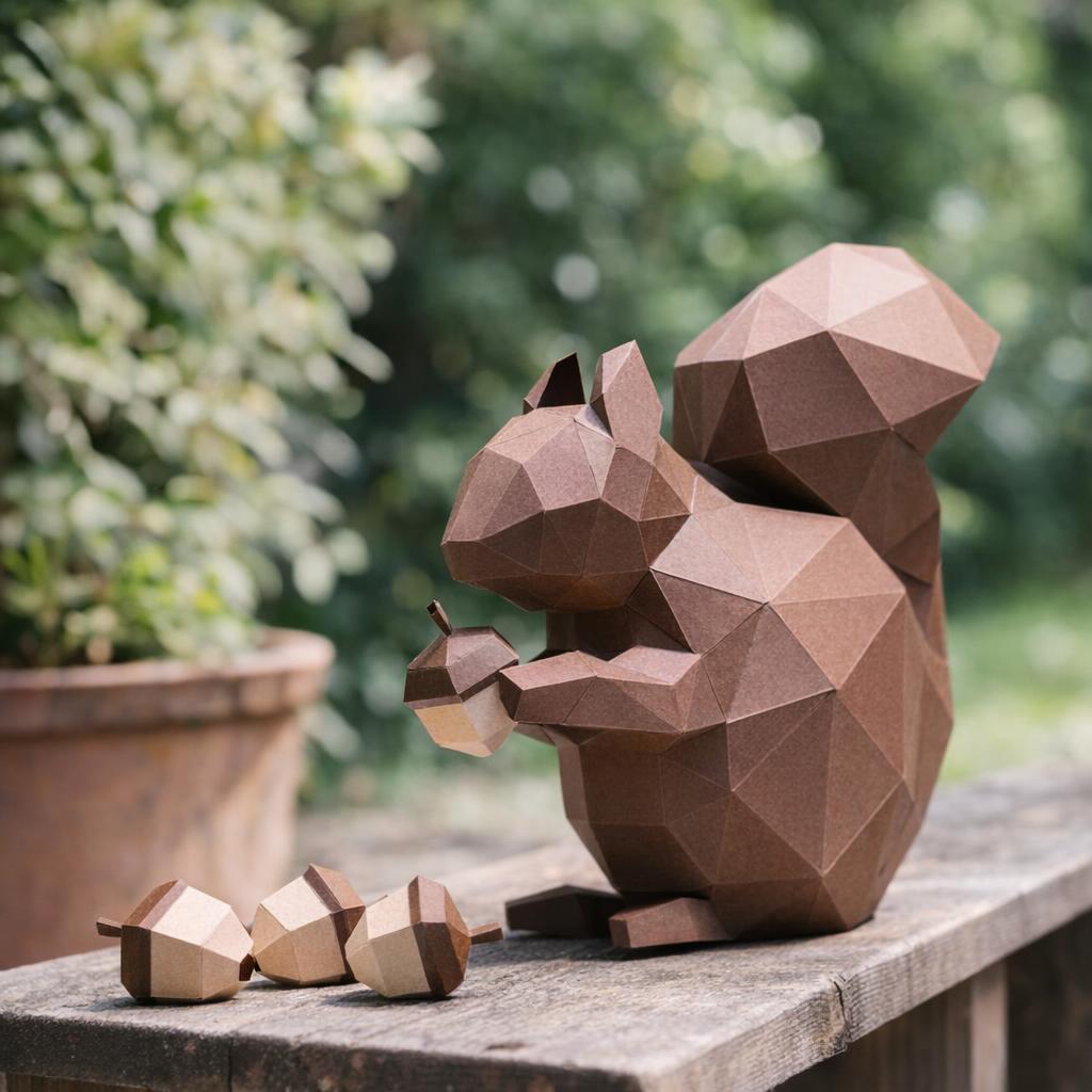 Papercraft d'écureuil en 3D