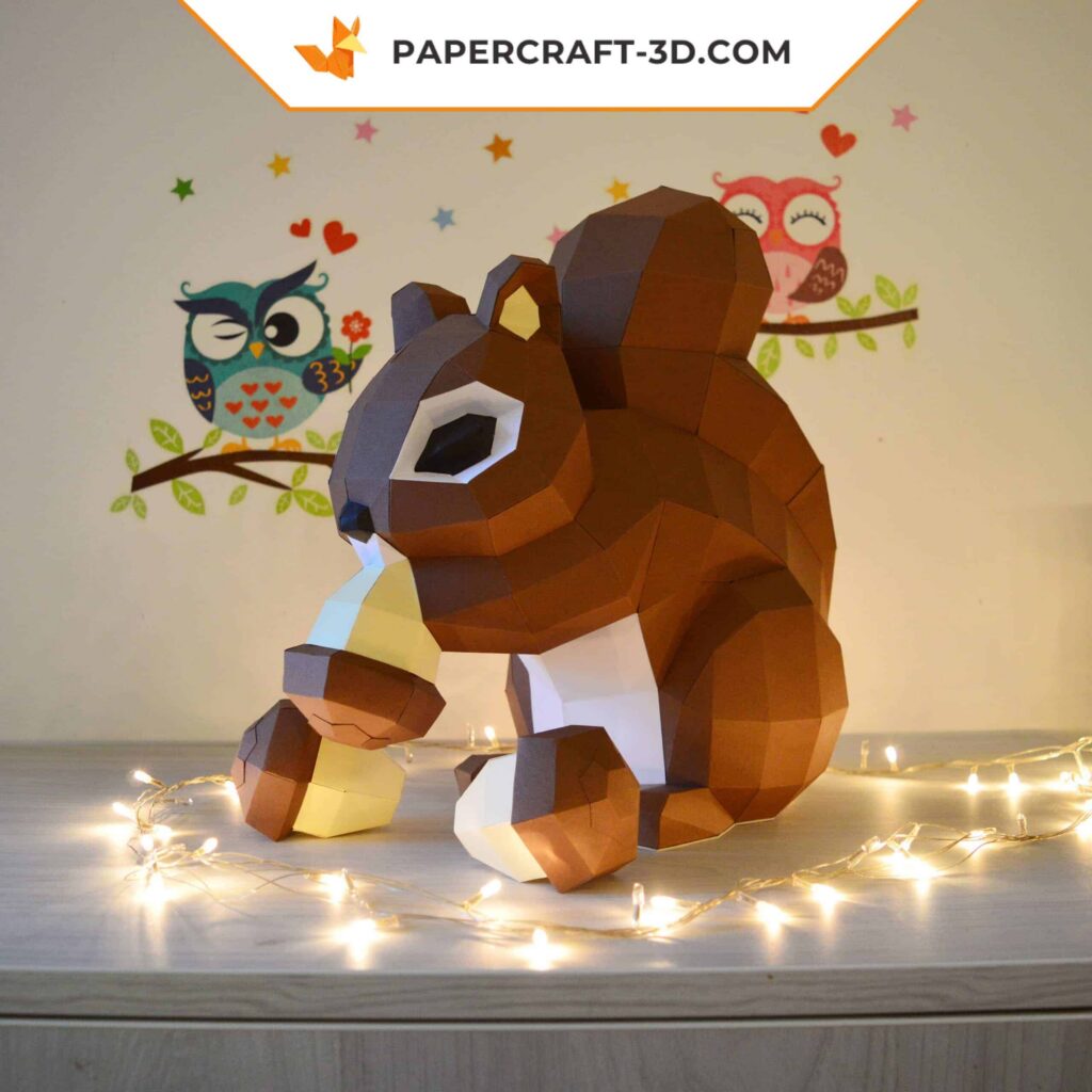 Papercraft d'écureuil en 3D