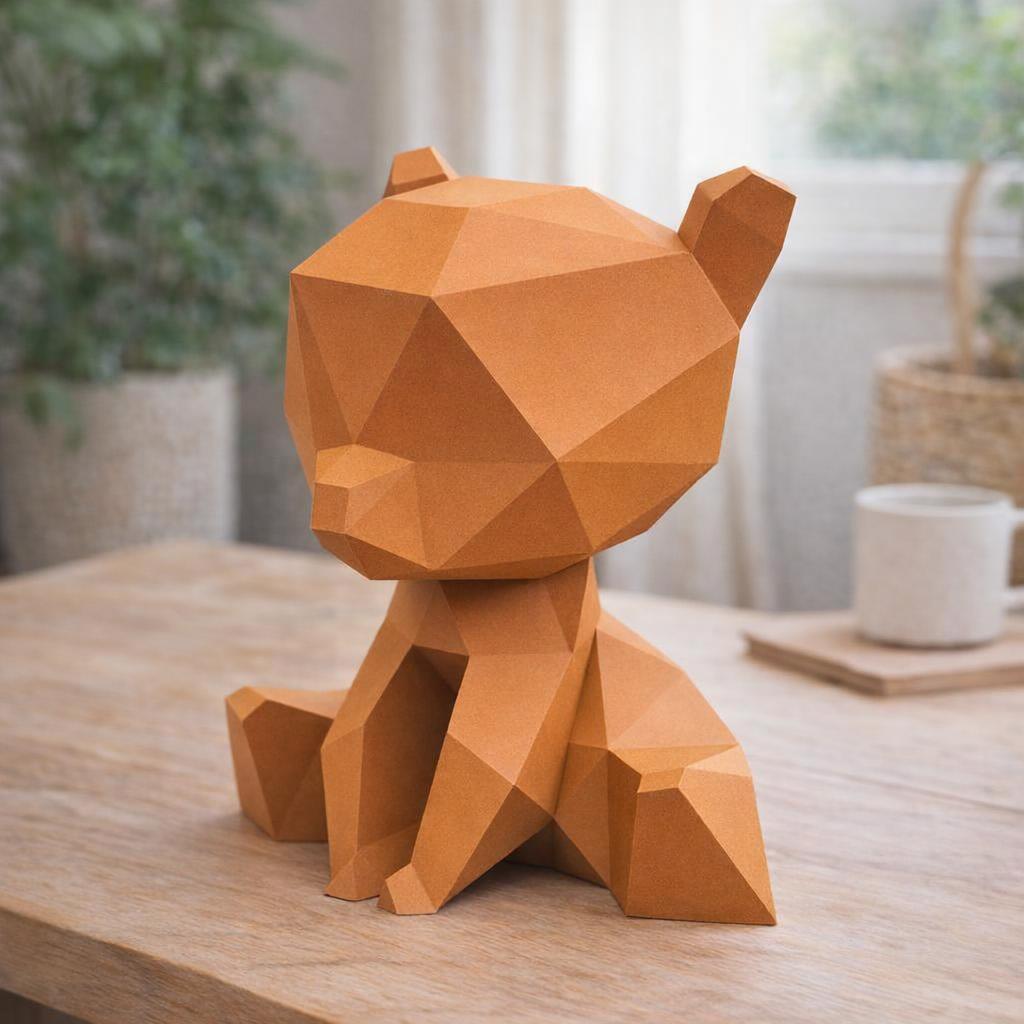Papercraft tête d'éléphant murale en 3D