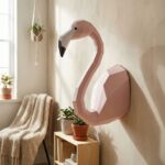 Papercraft flamant rose mural en 3D
