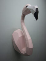 Papercraft flamant rose mural en 3D