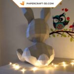 Papercraft lapin de Pâques avec sa carotte en origami