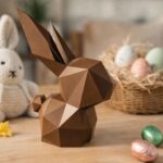 Papercraft lapin de Pâques dans son oeuf en 3D