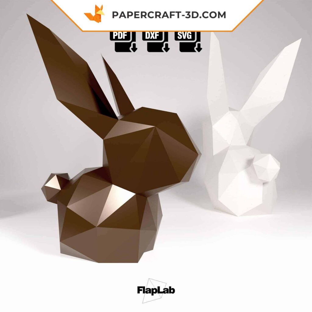 Papercraft lapin de Pâques dans son oeuf en 3D