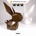 Papercraft lapin de Pâques dans son oeuf en 3D