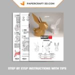 Papercraft lapin de Pâques dans son oeuf en 3D