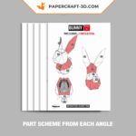 Papercraft lapin de Pâques dans son oeuf en 3D