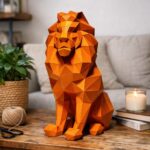 Papercraft lion assis en 3D