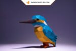Papercraft martin-pêcheur en 3D