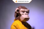 Papercraft masque de chimpanzé en 3D